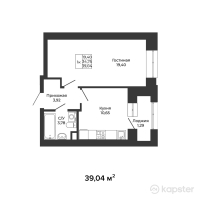 ЖК Green House Premium — 1-ком 39 м² (от 16 592 000 тг)