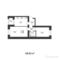 ЖК Green House Premium — 2-ком 58,9 м² (от 25 045 400 тг)