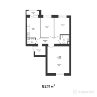 ЖК Green House Premium — 3-ком 83,1 м² (от 35 321 800 тг)