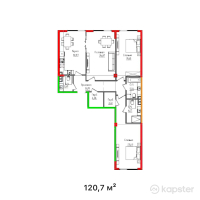 ЖК Hayat Astoria — 3-ком 120,7 м² (от 91 732 000 тг)