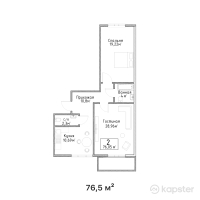 ЖК Live town — 2-ком 76,5 м² (от 29 835 000 тг)
