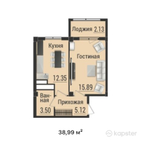 ЖК HABIPARK — 1-ком 39 м² (от 19 495 000 тг)
