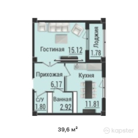 ЖК HABIPARK — 1-ком 39,6 м² (от 19 800 000 тг)
