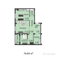ЖК HABIPARK — 2-ком 70,7 м² (от 35 325 000 тг)