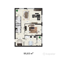 ЖК SK Towers — 2-ком 95,6 м² (от 47 815 000 тг)