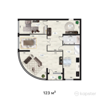 ЖК SK Towers — 2-ком 123 м² (от 61 500 000 тг)