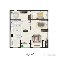 ЖК SK Towers — 2-ком 125,7 м² (от 62 850 000 тг)