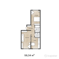 ЖК Zerger — 2-ком 59,3 м² (от 21 362 400 тг)