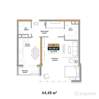 ЖК Royal Time — 1-ком 64,5 м² (от 59 321 600 тг)