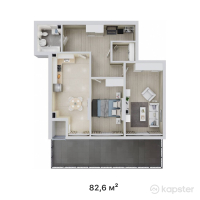 ЖК Elet — 2-ком 82,6 м² (от 43 778 000 тг)