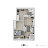 ЖК Elet — 1-ком 54,5 м² (от 36 000 000 тг)