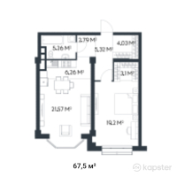 ЖК Munar Tau — 2-ком 67,5 м² (от 50 962 500 тг)