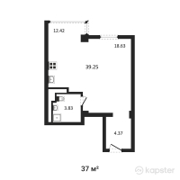 ЖК Qaratau — 1-ком 37 м² (от 11 100 000 тг)