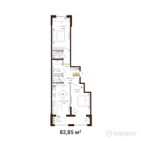 ЖК История — 2-ком 82,9 м² (от 48 467 250 тг)