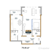 ЖК Royal Time — 1-ком 79,5 м² (от 74 354 695 тг)