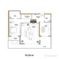 ЖК Royal Time — 2-ком 94,6 м² (от 85 807 705 тг)