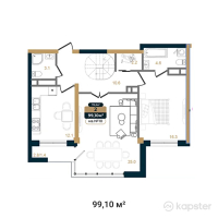 ЖК Royal Time — 2-ком 99,1 м² (от 109 010 000 тг)