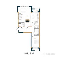 ЖК Royal Time — 2-ком 103,1 м² (от 97 964 000 тг)
