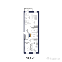 ЖК Bastion — 3-ком 94,9 м² (от 37 960 000 тг)
