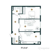 ЖК Tandau — 3-ком 91,6 м² (от 31 144 000 тг)