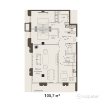 ЖК Selin Residence — 3-ком 105,7 м² (от 221 970 000 тг)