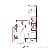 ЖК Capital Park Vector — 3-ком 93,5 м² (от 90 248 340 тг)