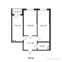 ЖК Buta Legend — 2-ком 78 м² (от 44 070 000 тг)