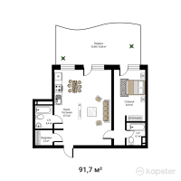 ЖК Noble House — 2-ком 91,7 м² (от 76 111 000 тг)