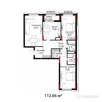 ЖК Sanara — 3-ком 112,7 м² (от 85 621 600 тг)