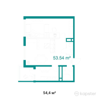 ЖК Kokjiek City — 1-ком 54,4 м² (от 28 288 000 тг)