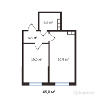 ЖК Buta Legend — 1-ком 45,8 м² (от 26 564 000 тг)
