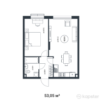 ЖК Munar Tau — 1-ком 53,1 м² (от 41 644 250 тг)