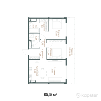 ЖК Hayat Meliora — 3-ком 85,5 м² (от 135 090 000 тг)