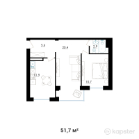 ЖК Batys Park — 2-ком 51,7 м² (от 20 042 730 тг)