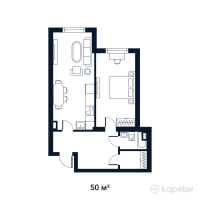 ЖК Status 2.0 — 1-ком 50 м² (от 56 050 000 тг)