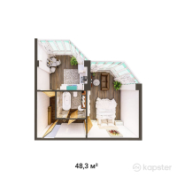 ЖК Arnau 2.0 — 1-ком 48,3 м² (от 21 735 000 тг)