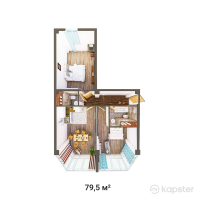 ЖК Arnau 2.0 — 2-ком 79,5 м² (от 35 775 000 тг)