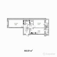 ЖК Kurmet — 2-ком 60,5 м² (null)
