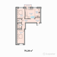 ЖК Kurmet — 3-ком 75,3 м² (null)