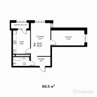 ЖК Silver — 2-ком 66,5 м² (от 25 354 854 тг)
