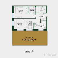 ЖК Garden Hills — 2-ком 79,2 м² (null)