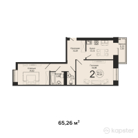 ЖК Auen — 2-ком 65,3 м² (от 31 324 800 тг)