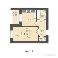 ЖК Kerey Comfort — 1-ком 38,2 м² (от 14 512 300 тг)