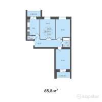 ЖК Kerey Comfort — 3-ком 85,8 м² (от 32 604 000 тг)