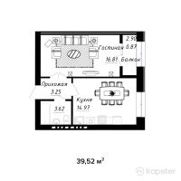 ЖК Boston Comfort House 2 — 1-ком 39,5 м² (от 11 263 200 тг)