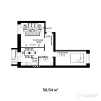 ЖК Boston Comfort House 2 — 2-ком 56,5 м² (от 16 113 900 тг)