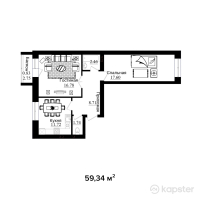ЖК Boston Comfort House 2 — 2-ком 59,3 м² (от 16 911 900 тг)