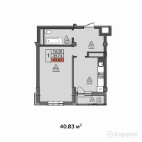 ЖК Anisa — 1-ком 40,8 м² (от 15 964 530 тг)