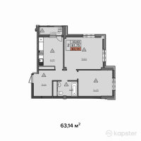ЖК Anisa — 2-ком 63,1 м² (от 24 687 740 тг)