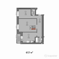 ЖК Anisa — 2-ком 67,7 м² (от 26 470 700 тг)